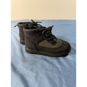 Cat Jack Kids Black Lace Up Side Zip Boots Size 8 Toddler